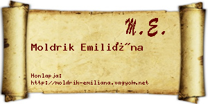 Moldrik Emiliána névjegykártya